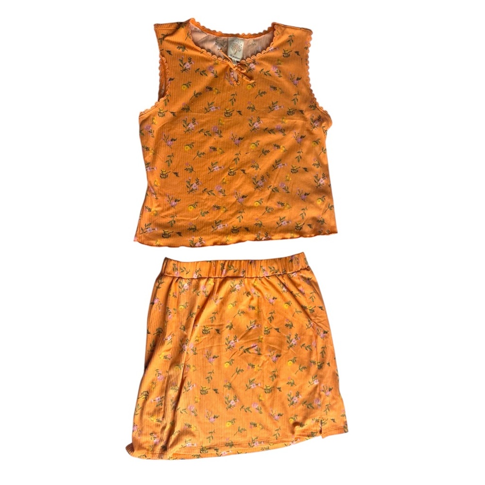 Self Esteem Orange Floral tank and skirt